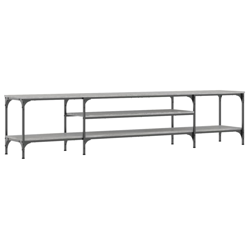 Vidaxl tv-meubel 201x35x45 cm bewerkt hout en ijzer grijs sonoma eiken