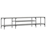 Vidaxl tv-meubel 201x35x45 cm bewerkt hout en ijzer grijs sonoma eiken