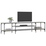 Vidaxl tv-meubel 201x35x45 cm bewerkt hout en ijzer grijs sonoma eiken