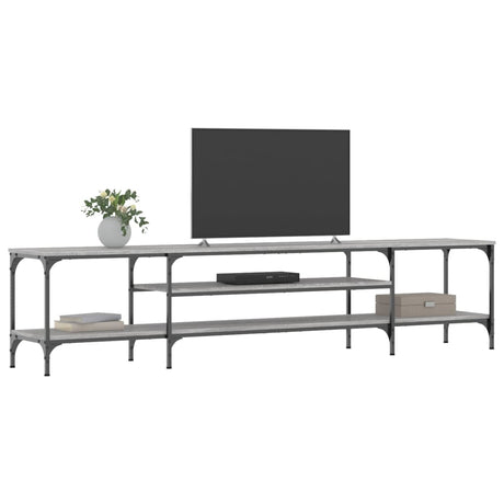 Vidaxl tv-meubel 201x35x45 cm bewerkt hout en ijzer grijs sonoma eiken