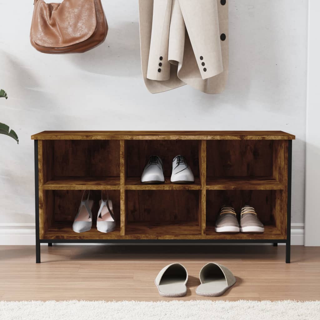 Vidaxx Schuhschrank 100x35x50 cm verarbeitetes Holz, geräucherte Eiche