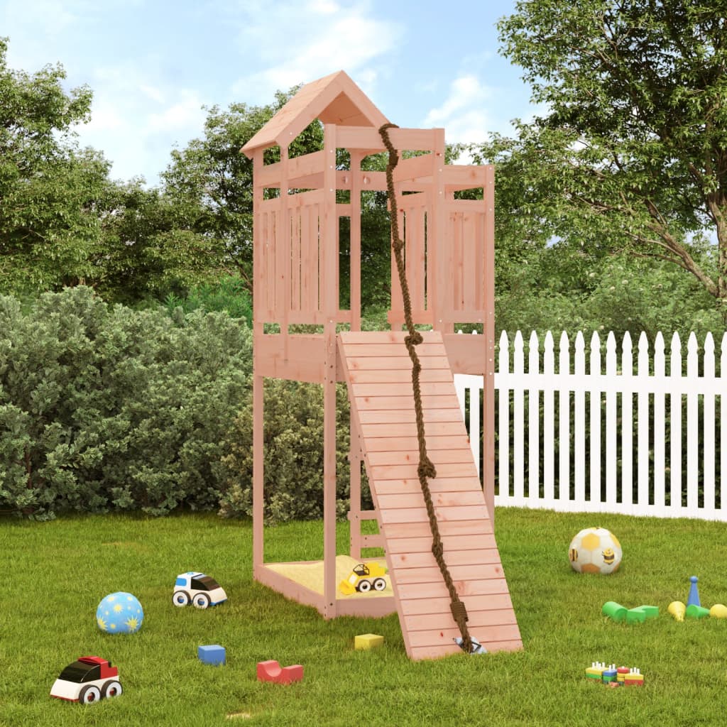 VidaXL Spielhaus mit Kletterwand aus massivem Douglasienholz