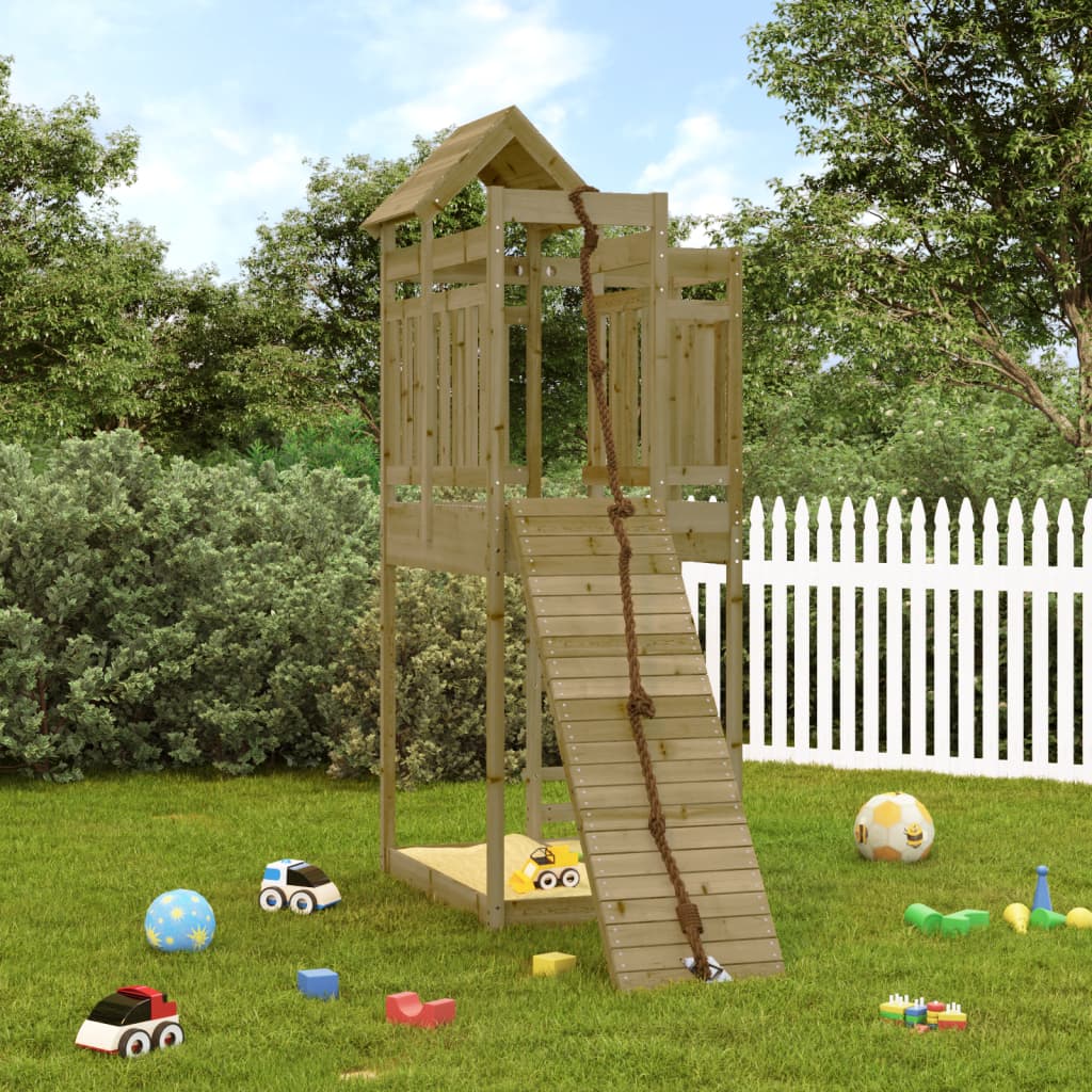VidaXL Spielhaus mit Kletterwand aus imprägniertem Kiefernholz