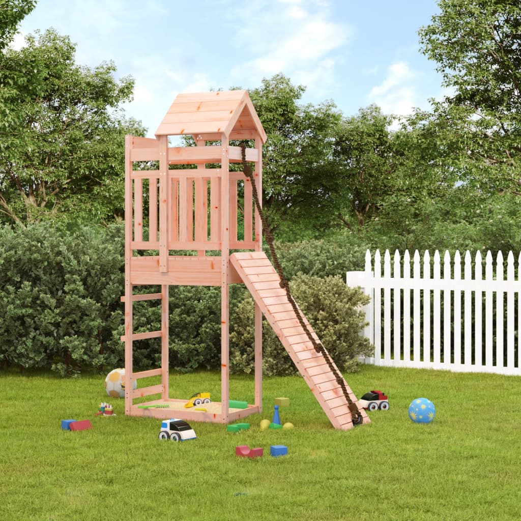 VidaXL Spielhaus mit Kletterwand aus massivem Douglasienholz