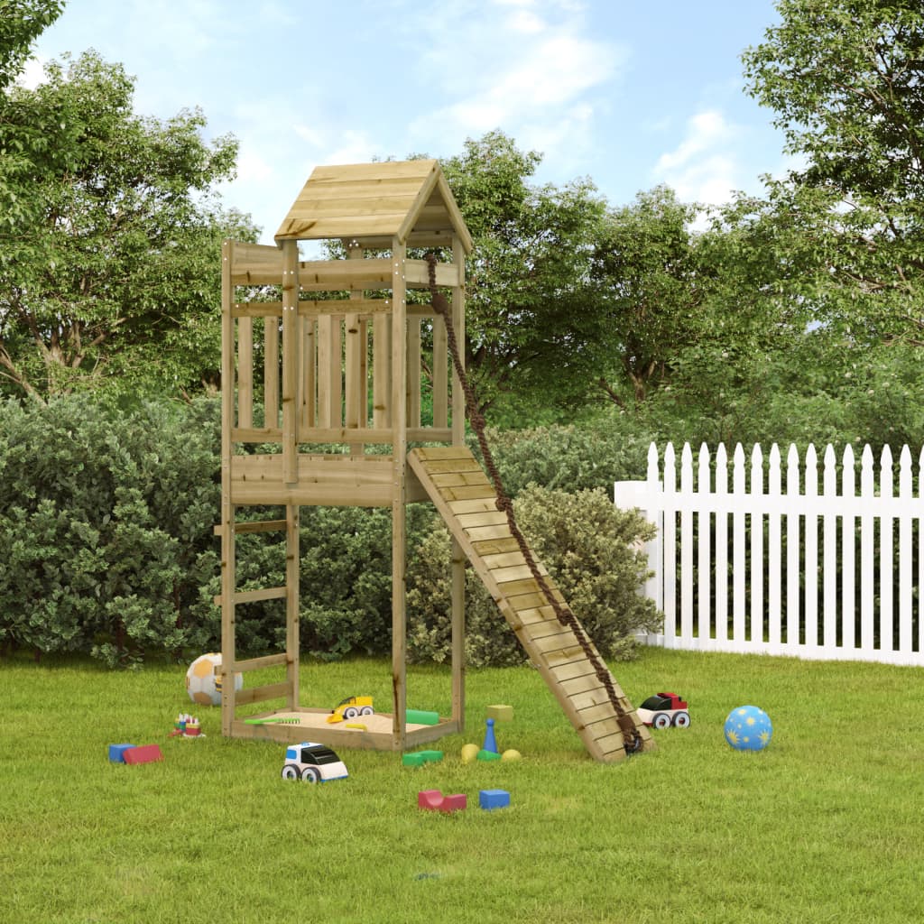 VidaXL Spielhaus mit Kletterwand aus imprägniertem Kiefernholz