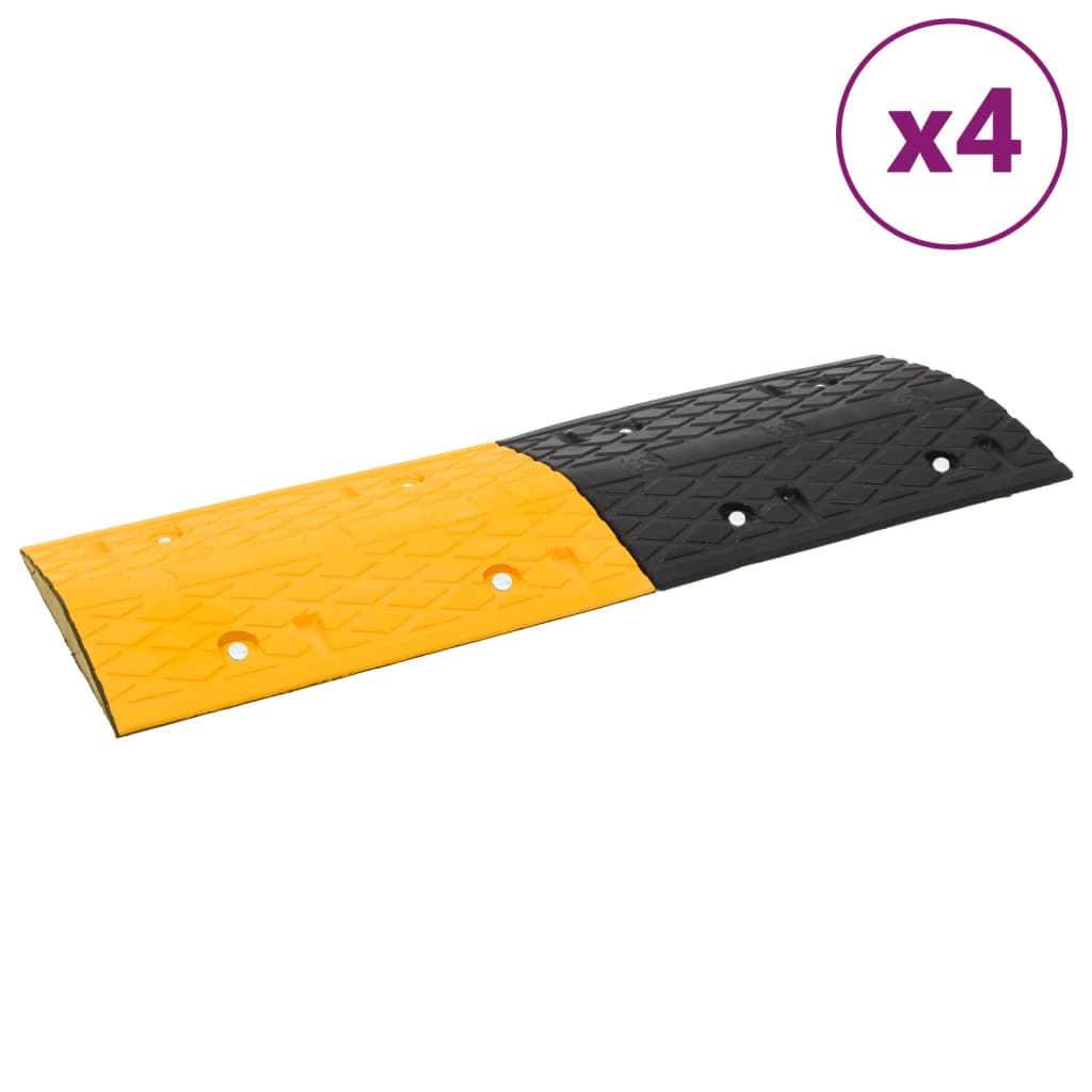 VidaXL Bodenschwellen 4 Stück 97x32,5x4 cm Gummi gelb und schwarz