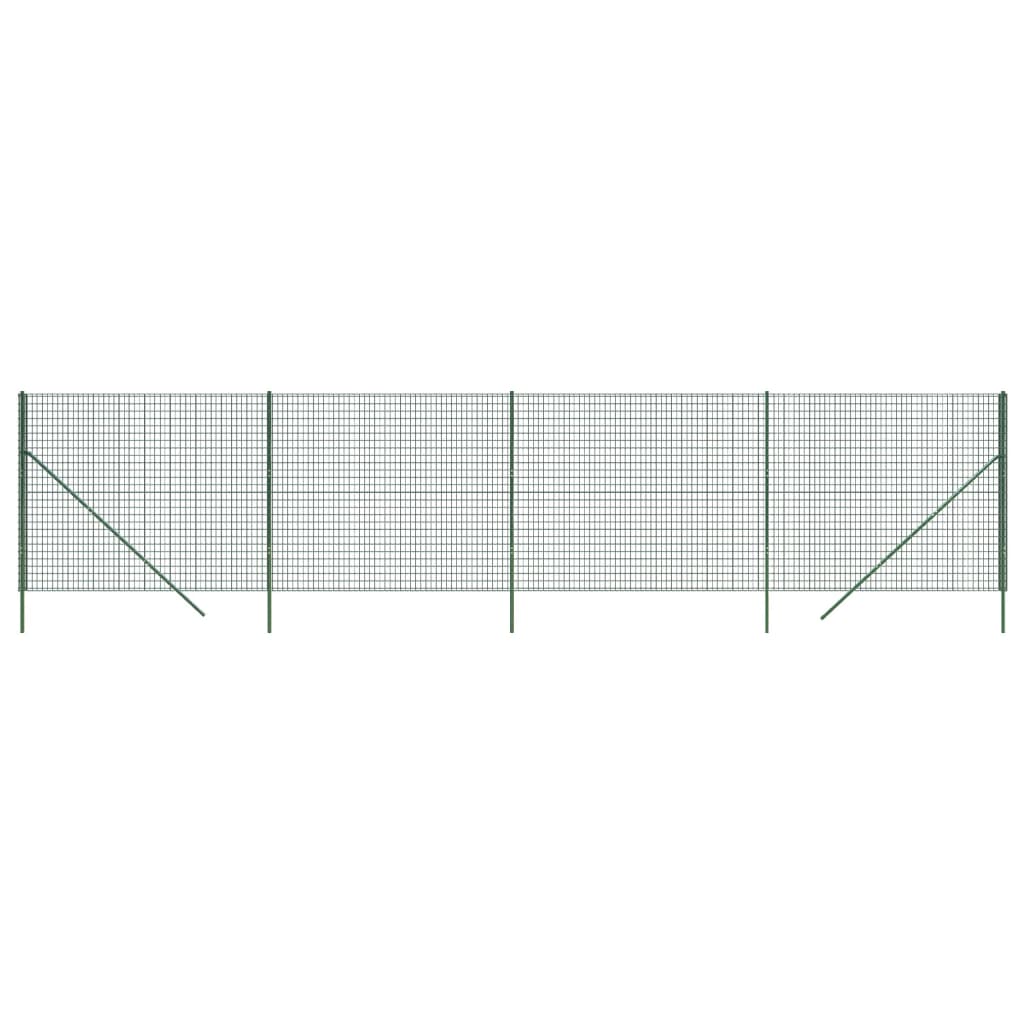 Vidaxxl Maschendrahtzaun 1,4x10 m verzinkter Stahl grün