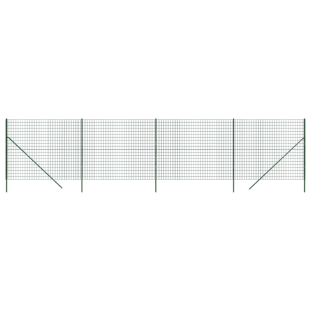Vidaxxl Maschendrahtzaun 1,4x10 m verzinkter Stahl grün