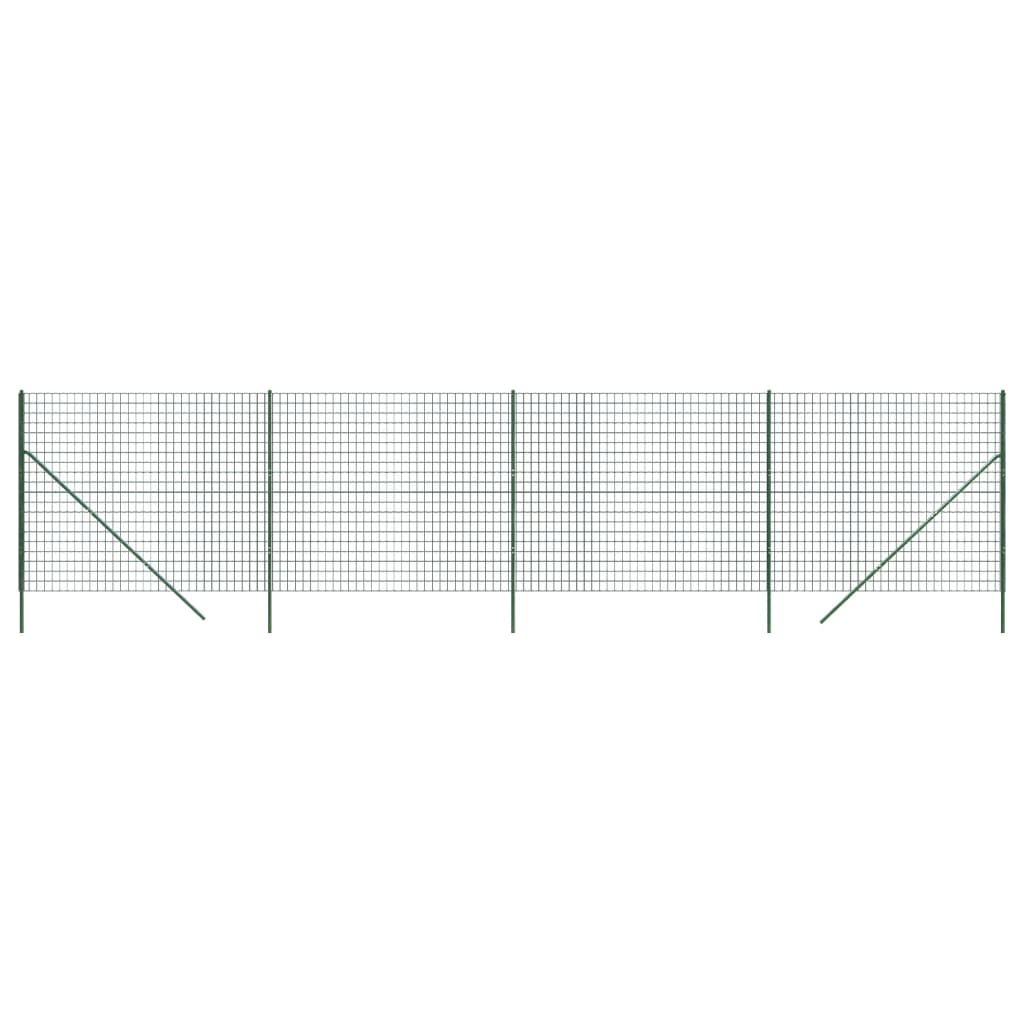 Vidaxxl Maschendrahtzaun 1,6x10 m verzinkter Stahl grün