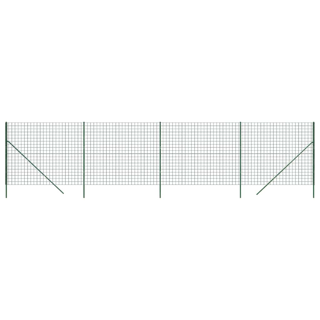 Vidaxxl Maschendrahtzaun 2x10 m verzinkter Stahl grün