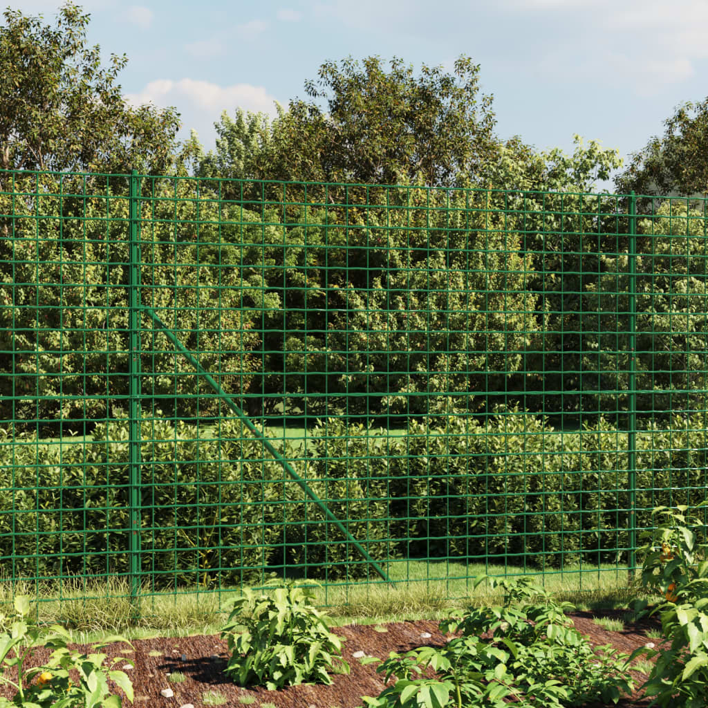 VidaXL Maschendrahtzaun 1,6x25 m verzinkter Stahl grün