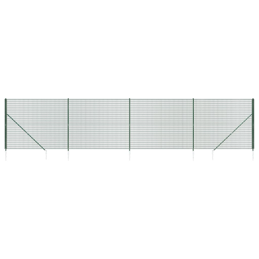Vidaxxl Maschendrahtzaun mit Erdankern 1,8x10 m grün