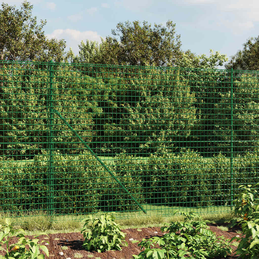 Vidaxxl Maschendrahtzaun mit Erdankern 2x10 m grün