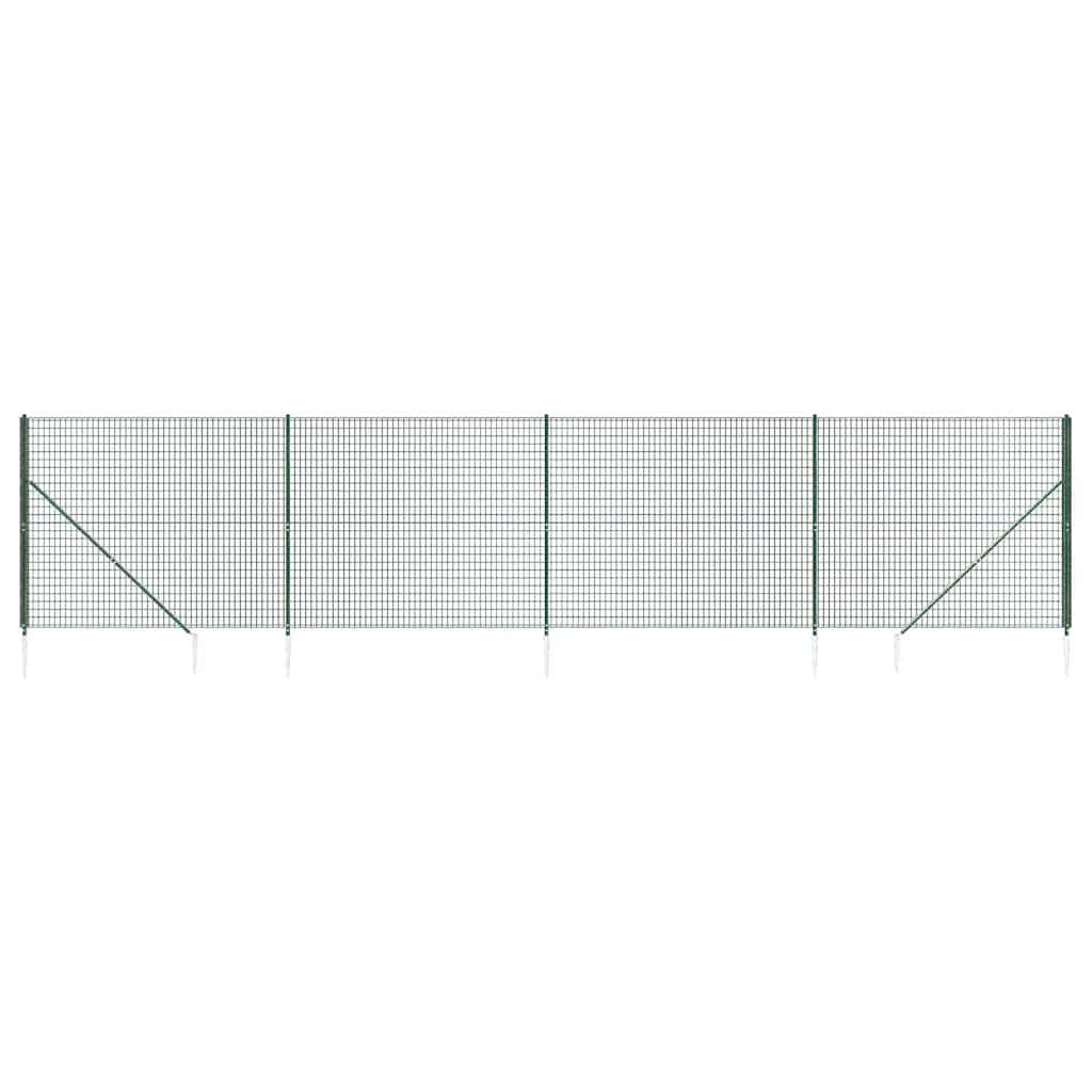 Vidaxxl Maschendrahtzaun mit Erdankern 2,2x10 m grün