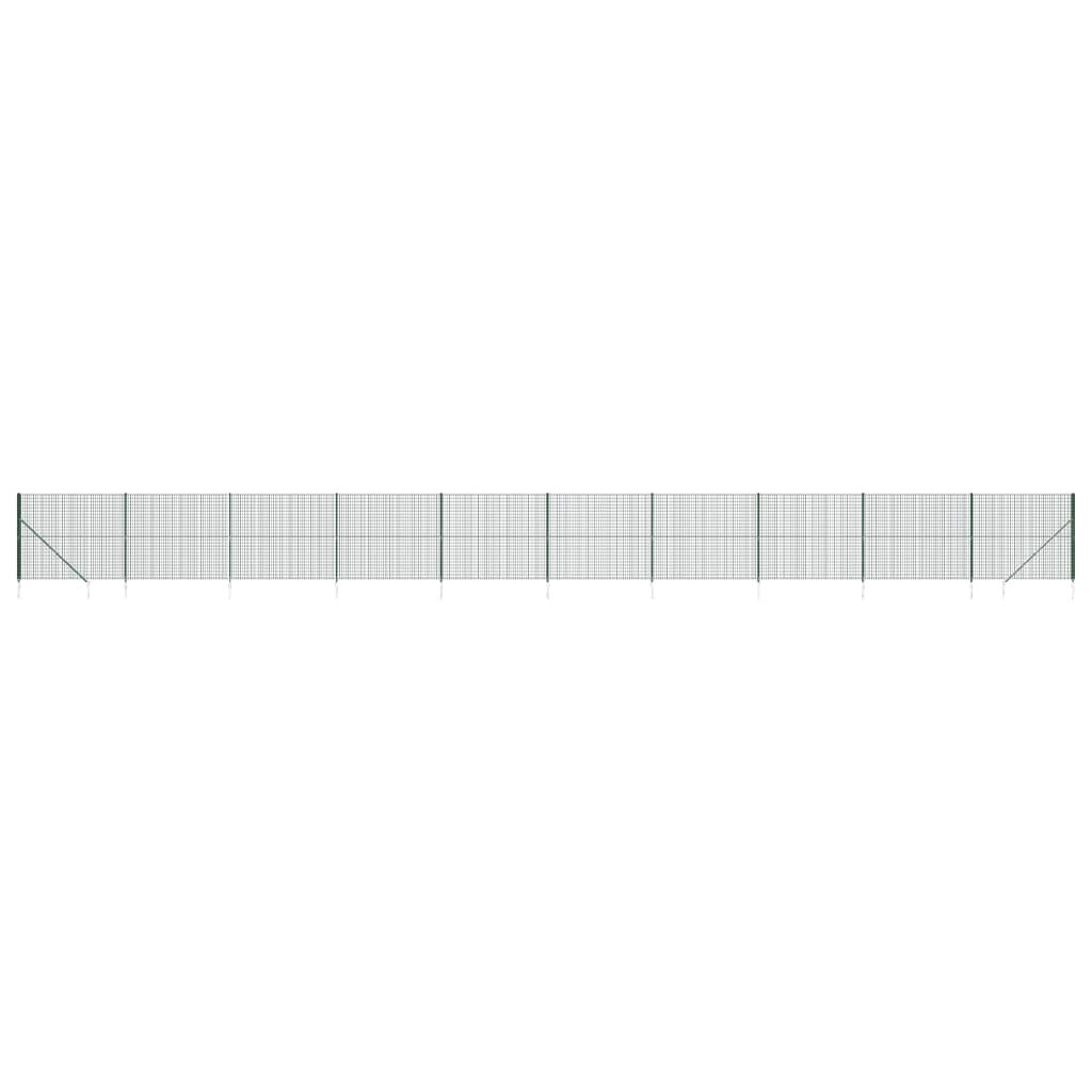 VidaXL Maschendrahtzaun mit Erdankern 2x25 m Grün
