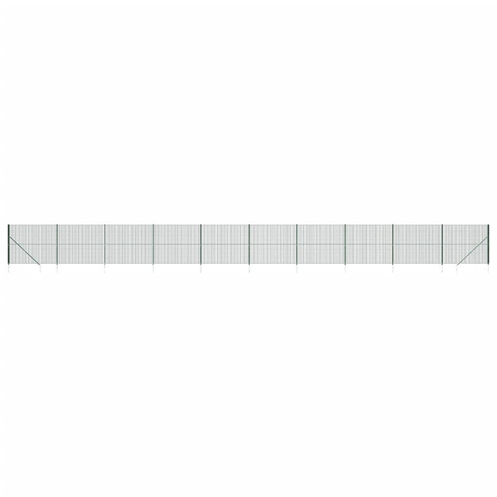 VidaXL Maschendrahtzaun mit Erdankern 2,2x25 m Grün