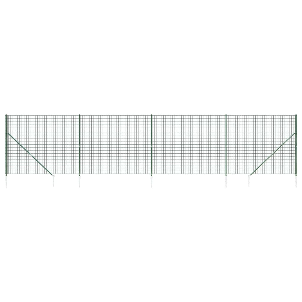 Vidaxxl Maschendrahtzaun mit Erdankern 1,8x10 m grün