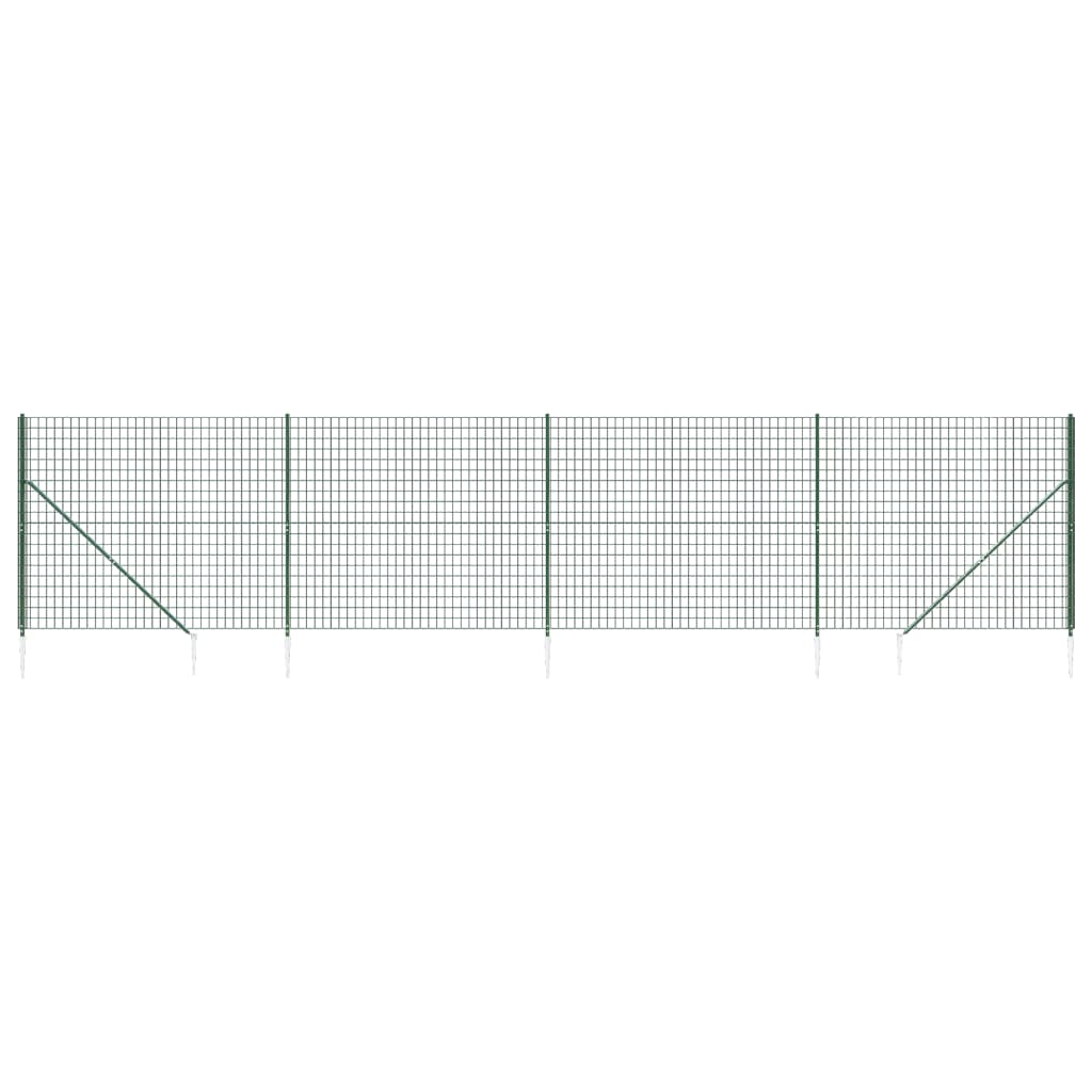 Vidaxxl Maschendrahtzaun mit Erdankern 2x10 m grün