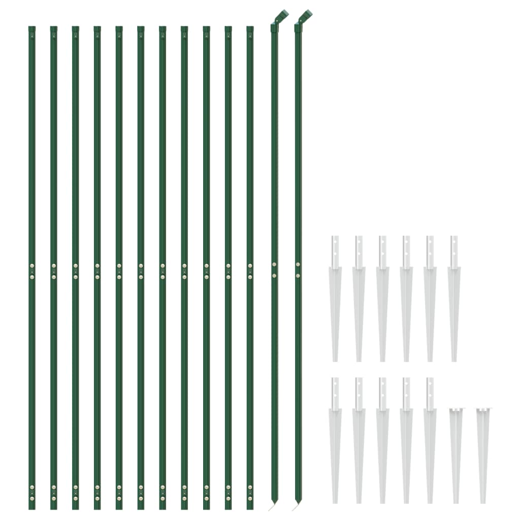 VidaXL Maschendrahtzaun mit Erdankern 1,4x25 m Grün