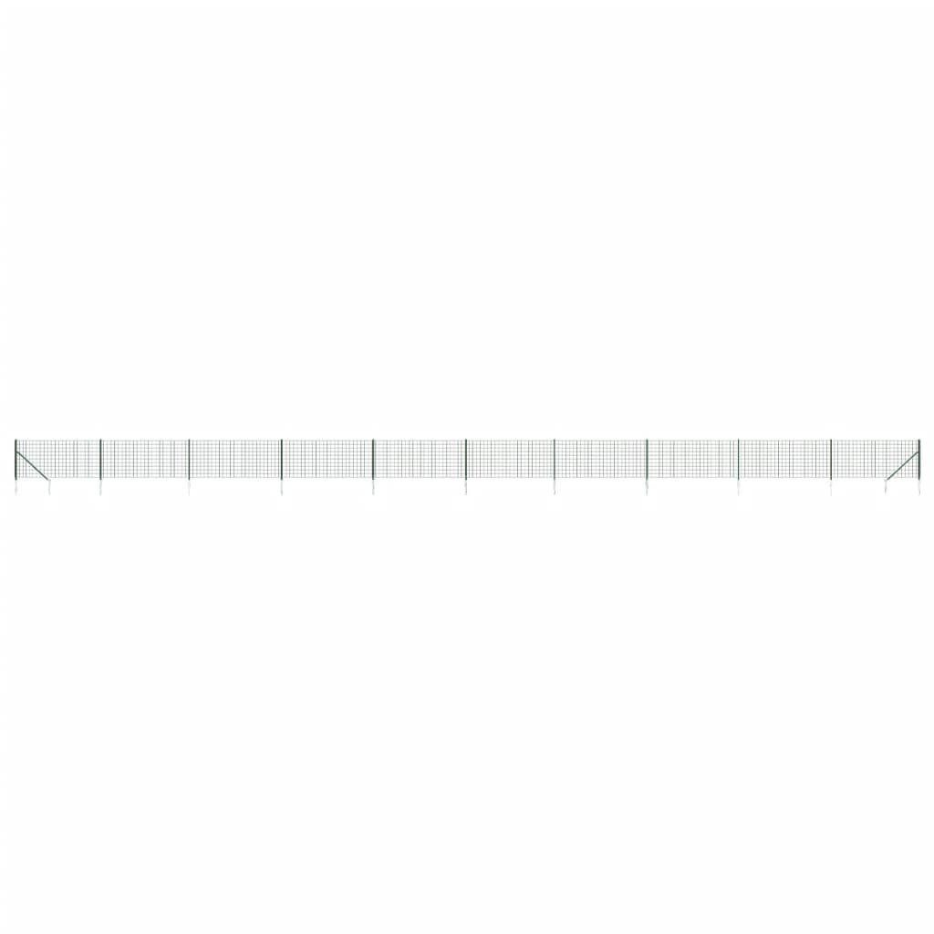 VidaXL Maschendrahtzaun mit Erdankern 0,8x25 m Grün