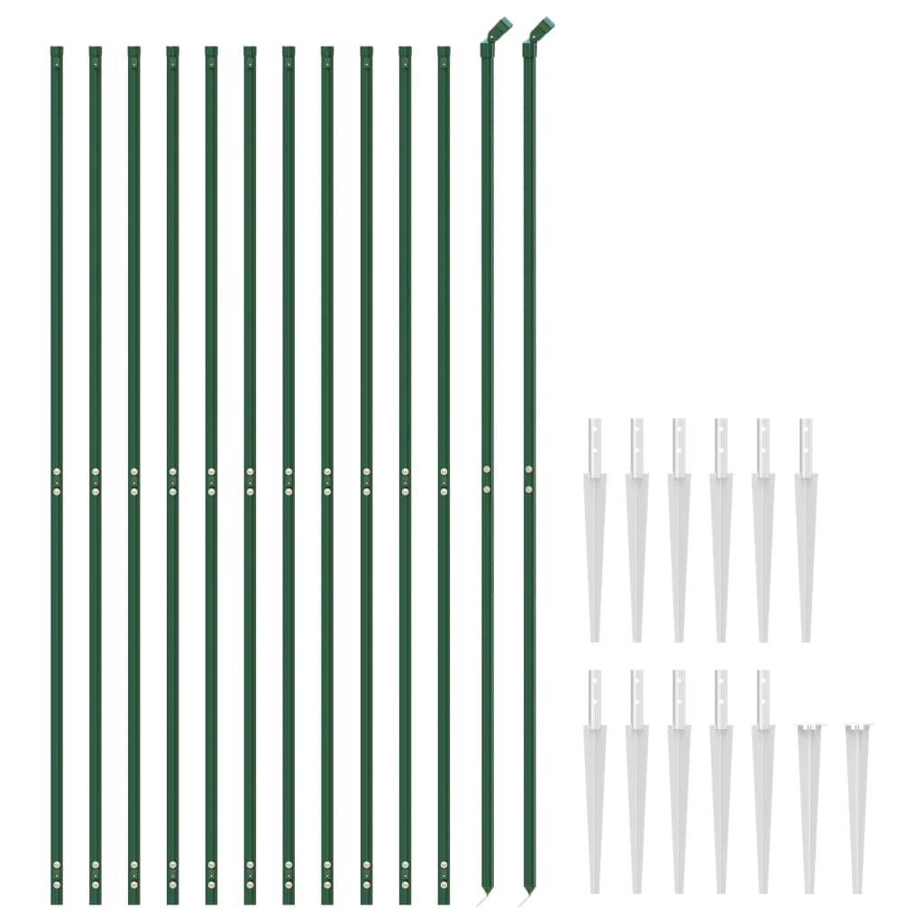 VidaXL Maschendrahtzaun mit Erdankern 1,8x25 m Grün