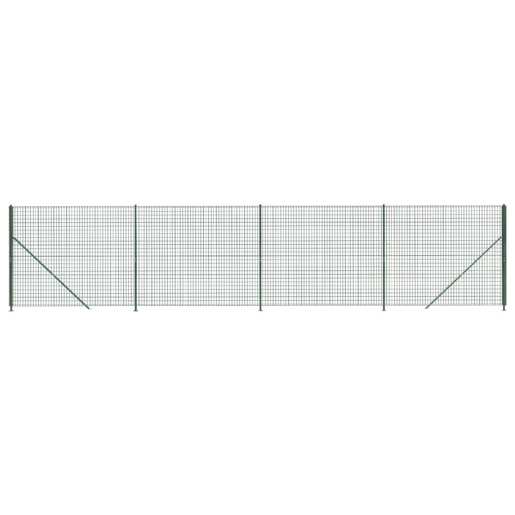 Vidaxxl Maschendrahtzaun mit Flansch 2,2x10 m grün