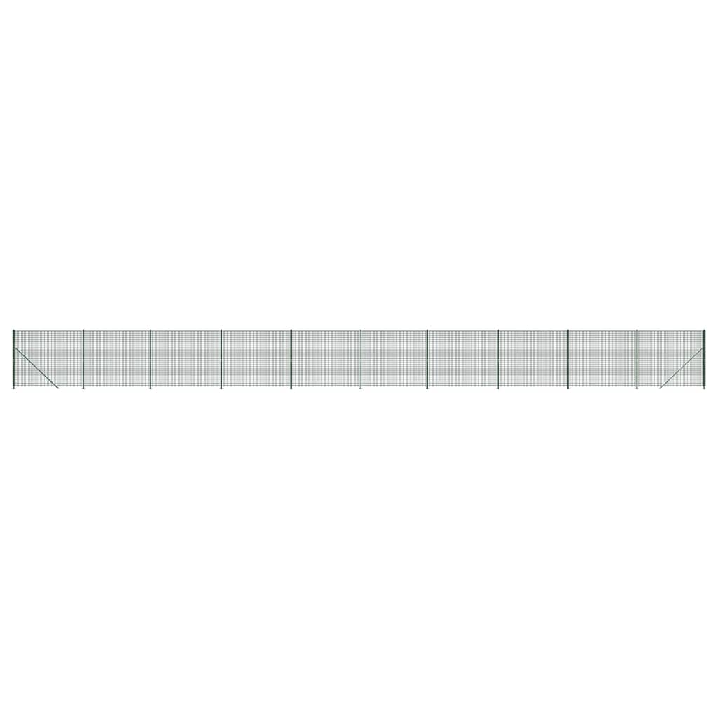 VidaXL Maschendrahtzaun mit Flansch 1,4x25 m Grün
