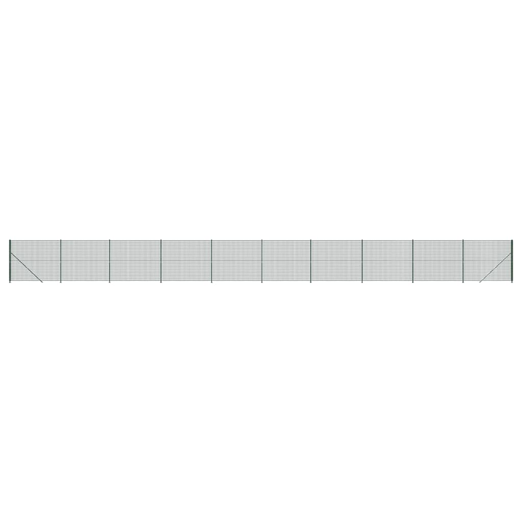 VidaXL Maschendrahtzaun mit Flansch 1,6x25 m Grün