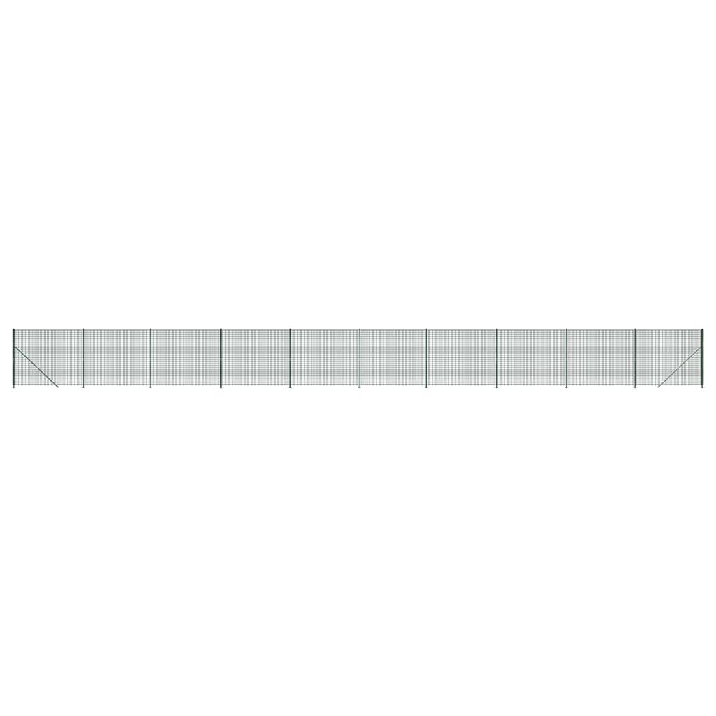 VidaXL Maschendrahtzaun mit Flansch 2,2x25 m Grün