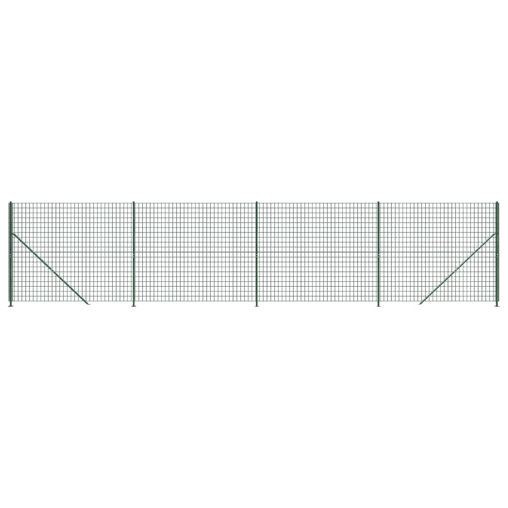 Vidaxxl Maschendrahtzaun mit Flansch 1,4x10 m grün