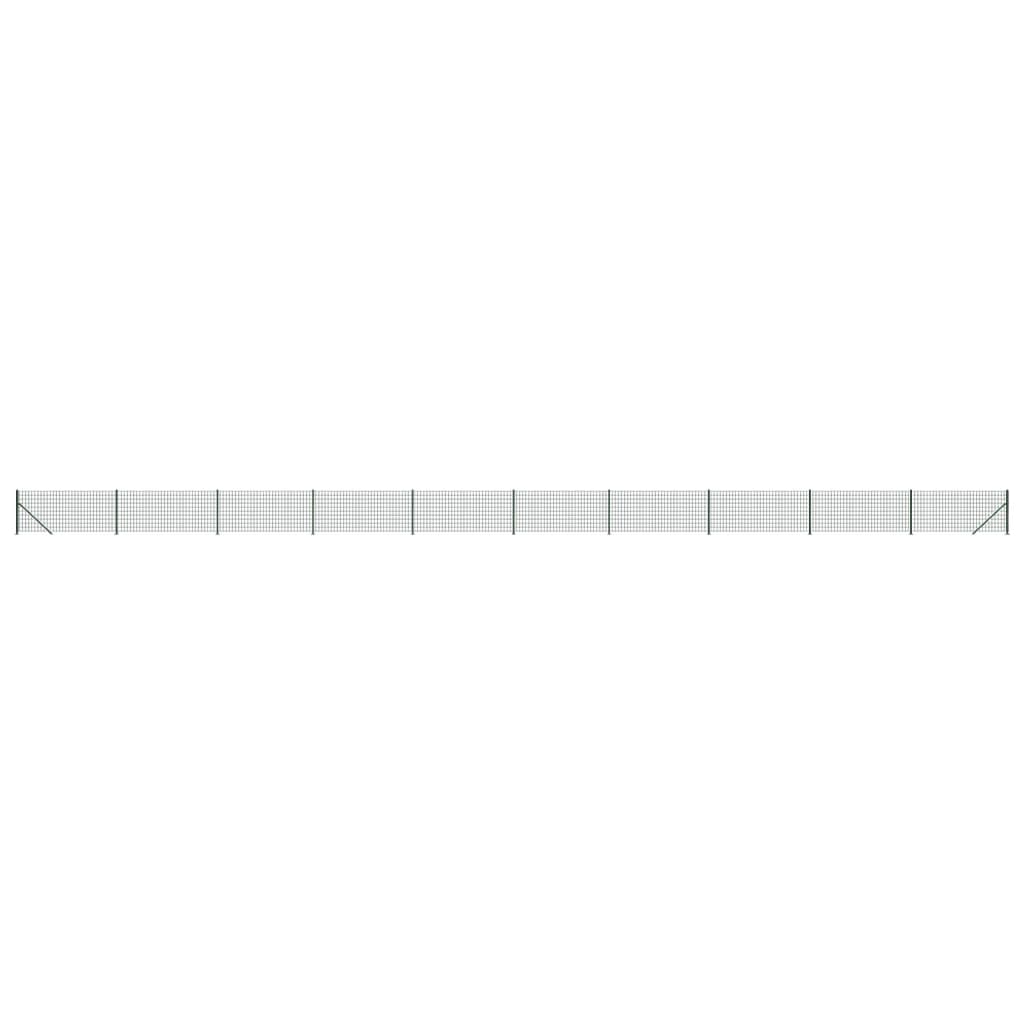 Vidaxxl Maschendrahtzaun mit Flansch 1,1x25 m grün