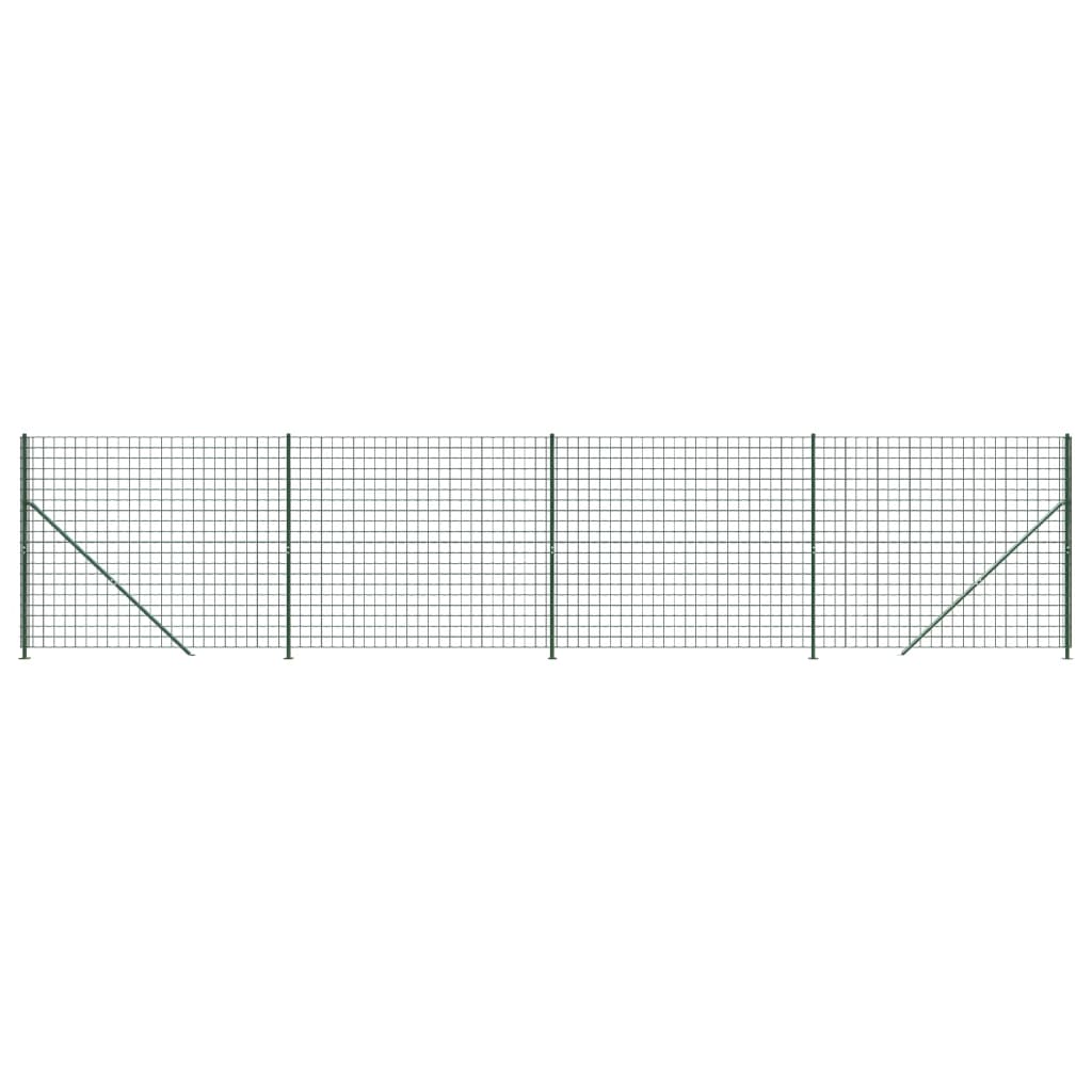 Vidaxxl Maschendrahtzaun mit Flansch 2,2x10 m grün