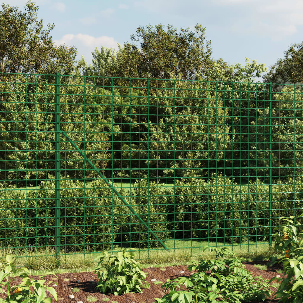 Vidaxxl Maschendrahtzaun mit Flansch 2,2x10 m grün