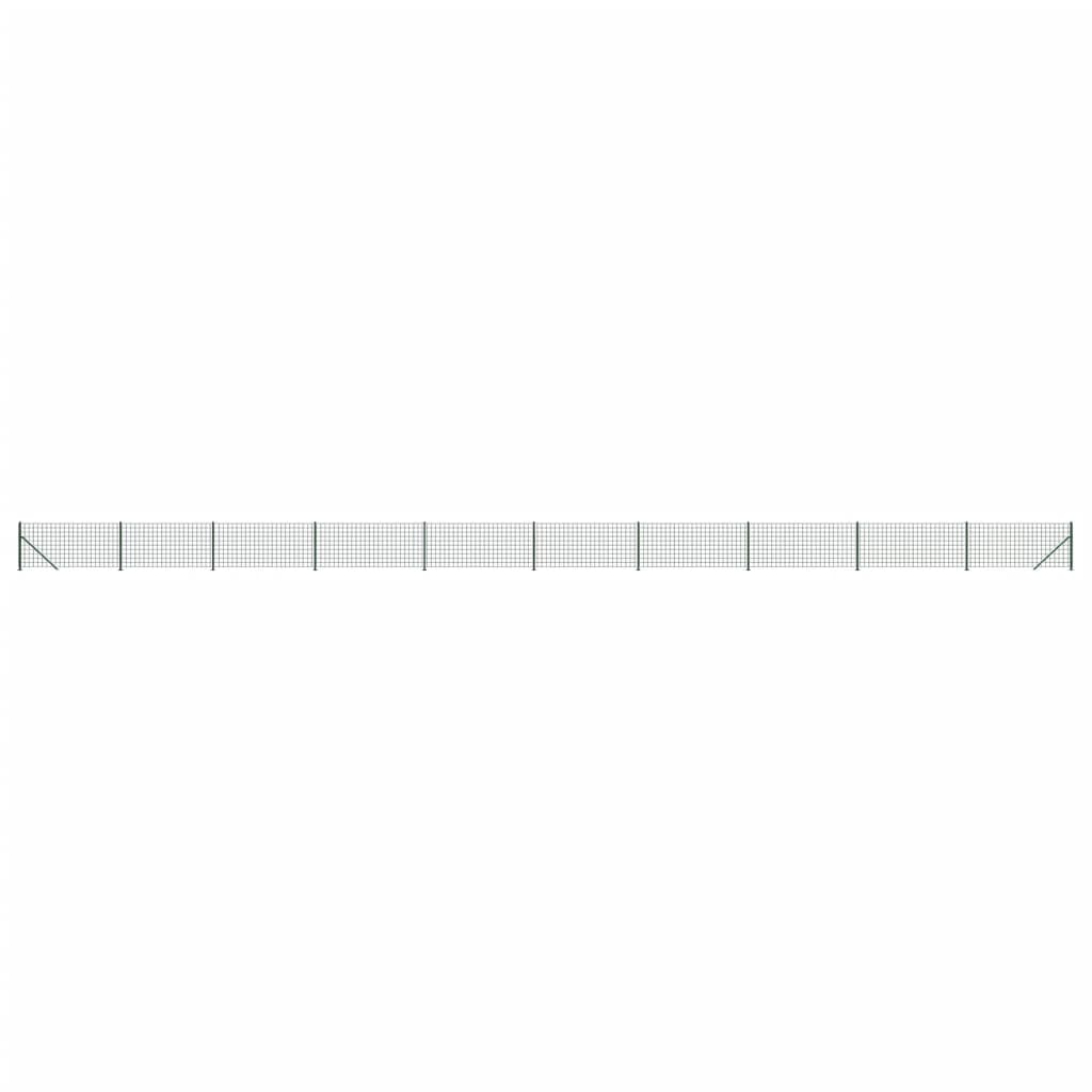 Vidaxxl Maschendrahtzaun mit Flansch 1,1x25 m grün