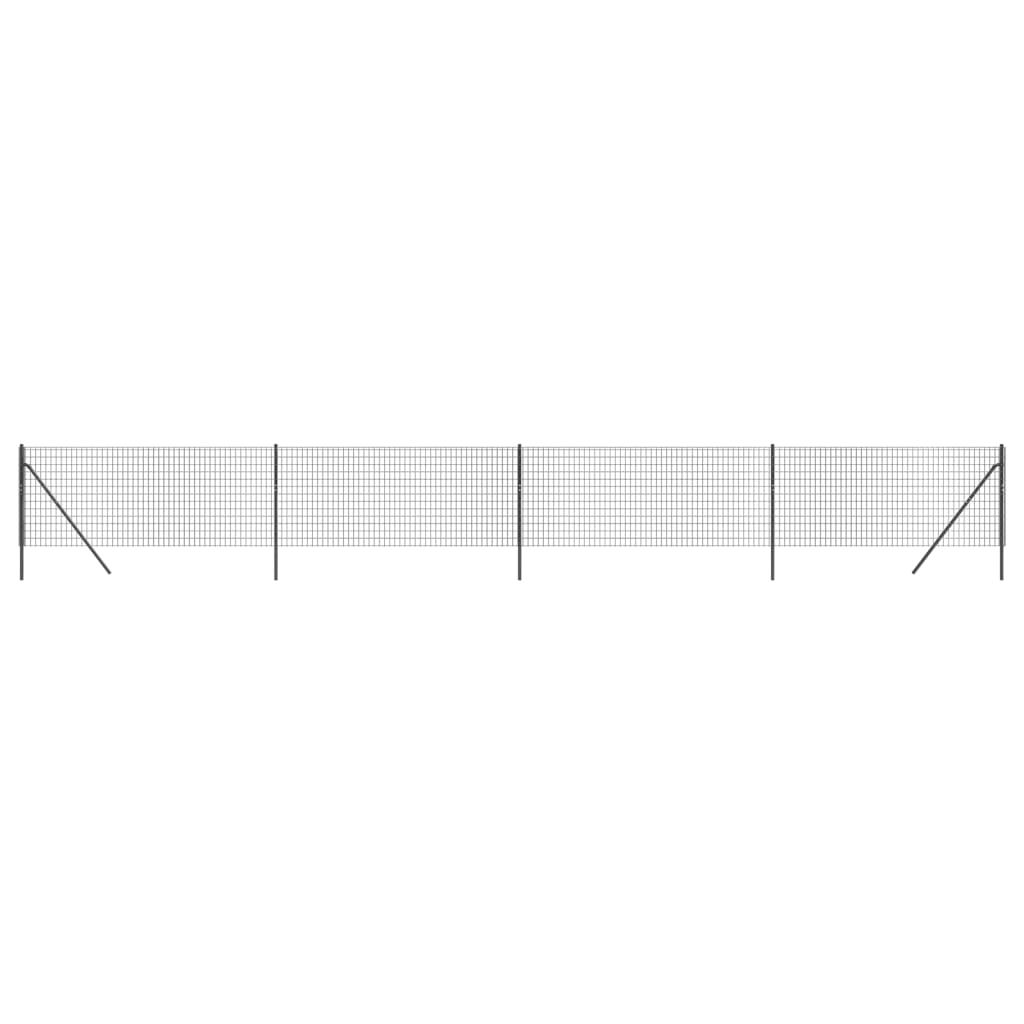 Vidaxxl Maschendrahtzaun 0,8x10 m aus verzinktem Stahl, Anthrazit