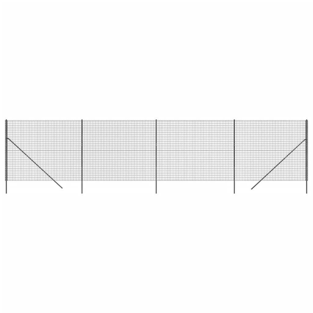 Vidaxl Maschendrahtzaun 1,4x10 m verzinkter Stahl Anthrazit