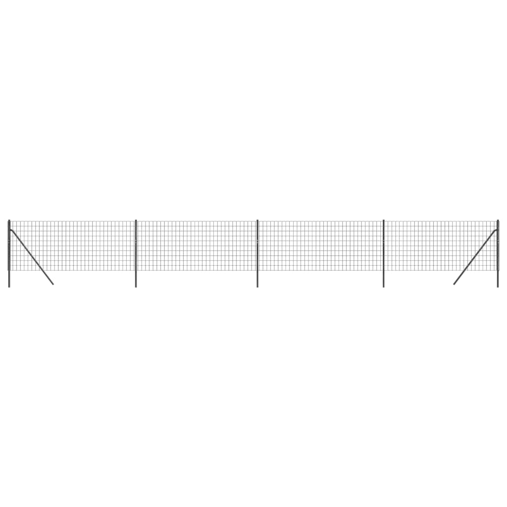 Vidaxxl Maschendrahtzaun 0,8x10 m aus verzinktem Stahl, Anthrazit