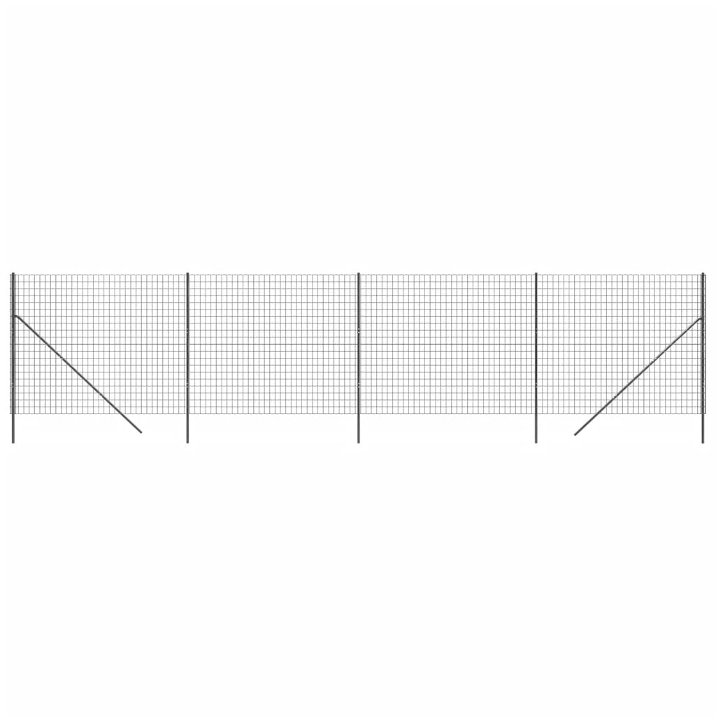 Vidaxxl Maschendrahtzaun 2x10 m verzinkter Stahl Anthrazit