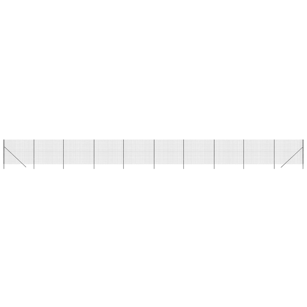 VidaXL Maschendrahtzaun 1,6 x 25 m, verzinkter Stahl, Farbe Anthrazit