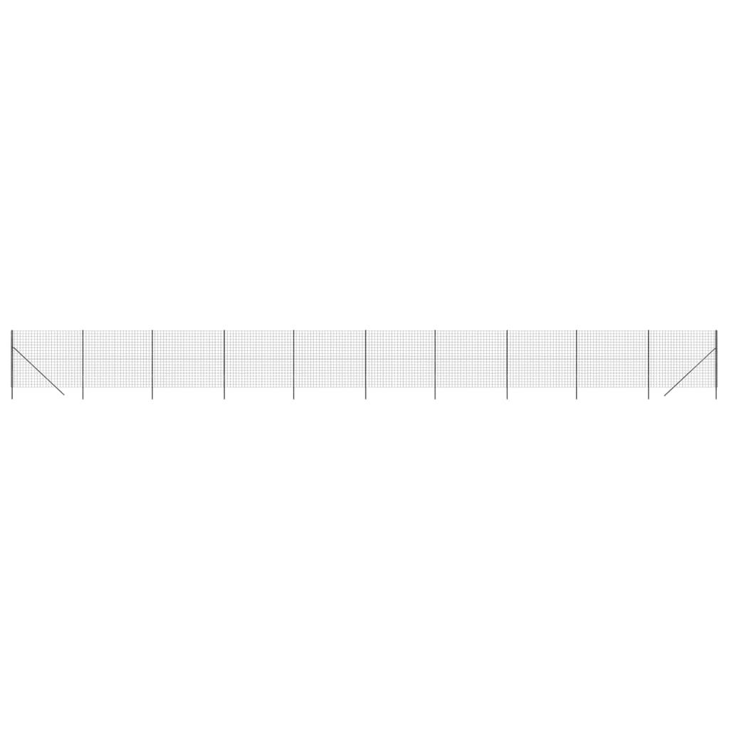 VidaXL Maschendrahtzaun 1,8x25 m verzinkter Stahl Anthrazit