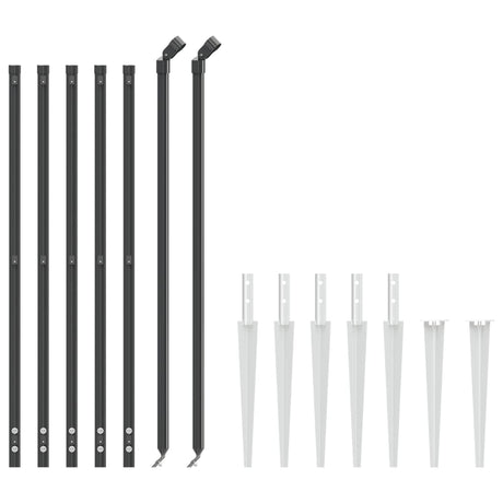 VidaXL Maschendrahtzaun mit Erdankern 1,1x10 m Anthrazit