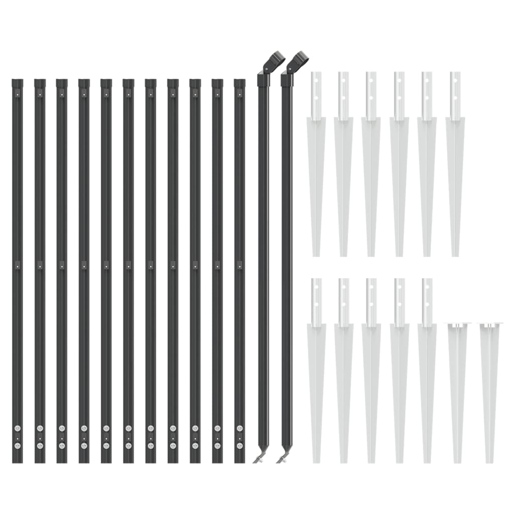 VidaXL Maschendrahtzaun mit Erdankern 1x25 m Anthrazit