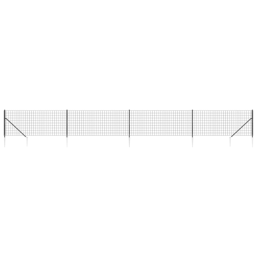 VidaXL Maschendrahtzaun mit Erdankern 1,1x10 m Anthrazit