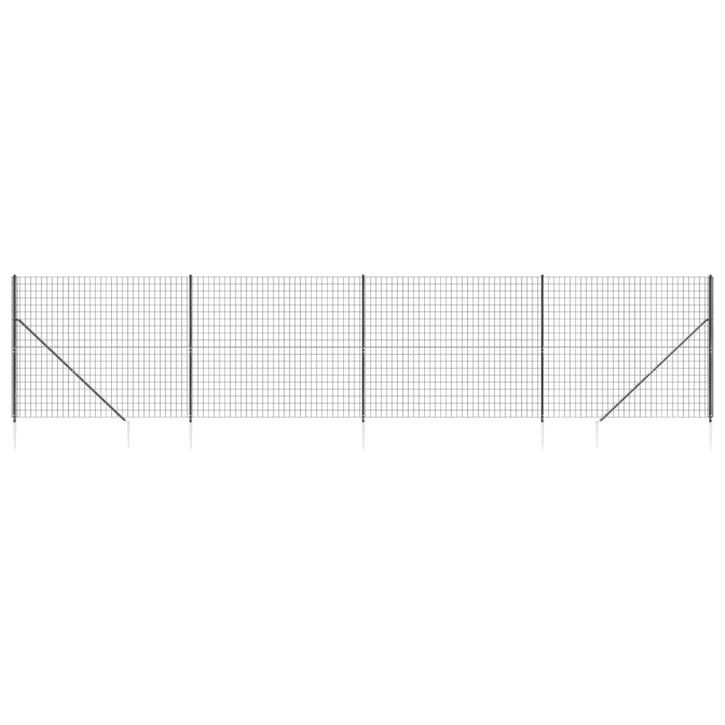 Vidaxxl Maschendrahtzaun mit Erdankern 2,2x10 m Anthrazit