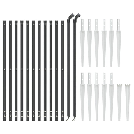 VidaXL Maschendrahtzaun mit Erdankern 1x25 m Anthrazit