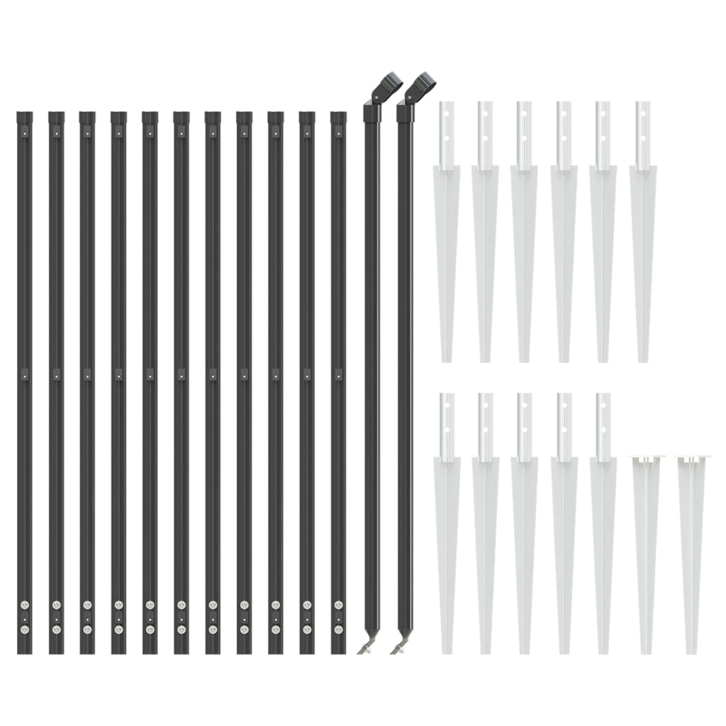 VidaXL Maschendrahtzaun mit Erdankern 1,1x25 m Anthrazit