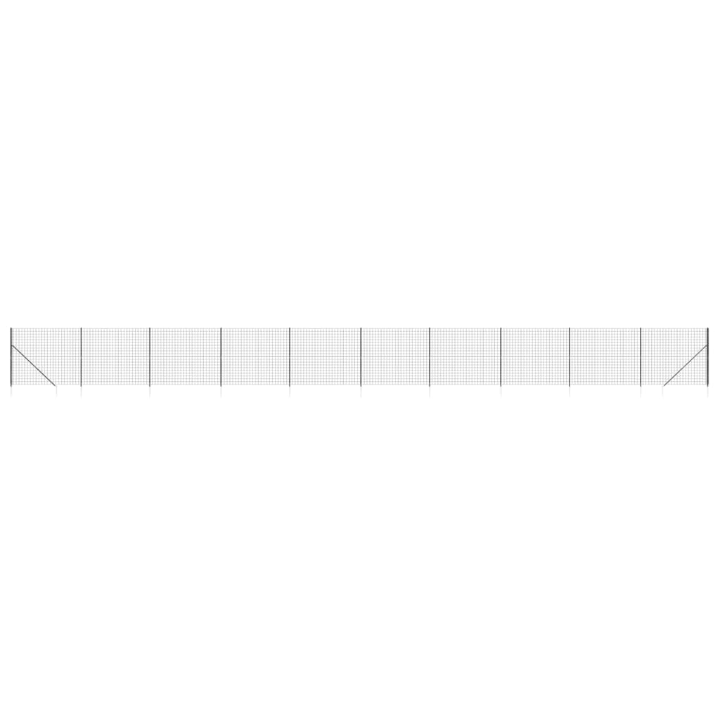 VidaXL Maschendrahtzaun mit Erdankern 1,6x25 m Anthrazit