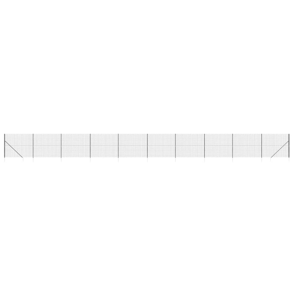 VidaXL Maschendrahtzaun mit Erdankern 2x25 m Anthrazit