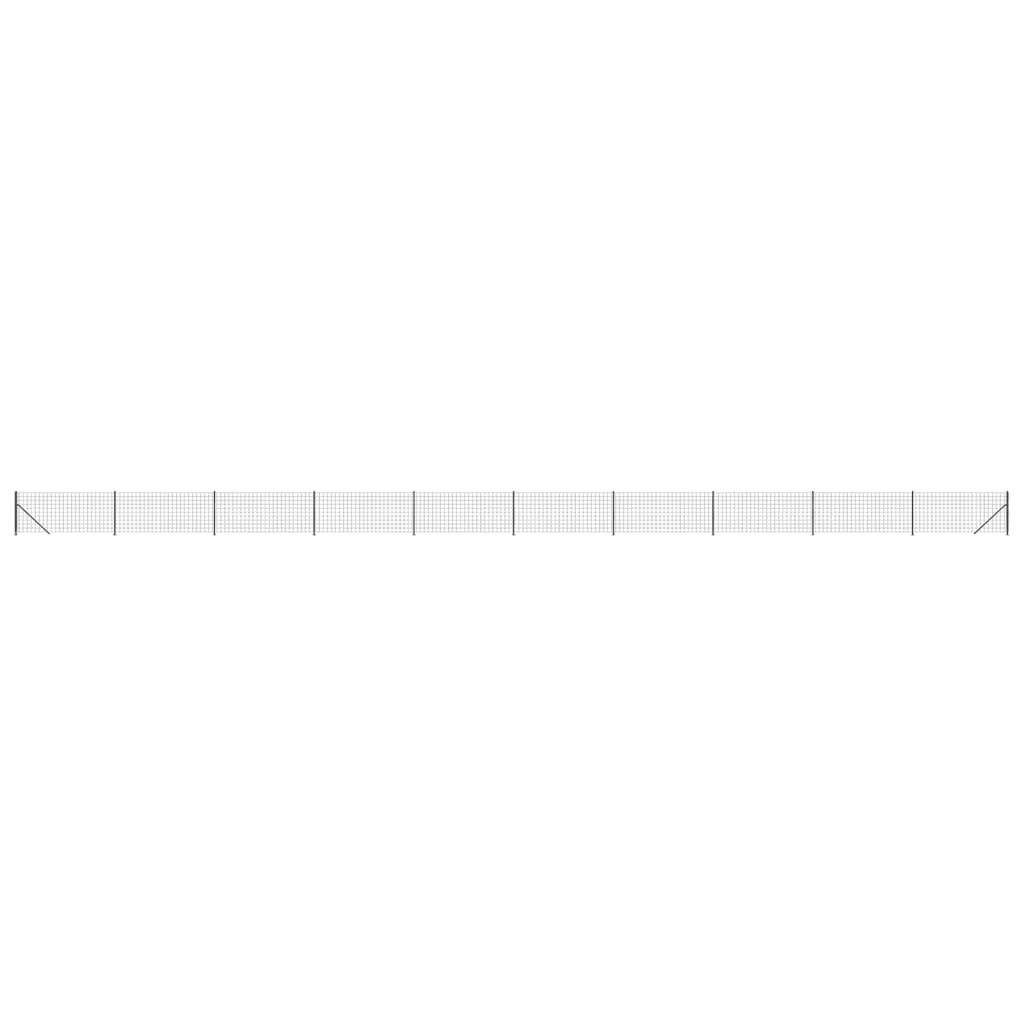 Vidaxxl Maschendrahtzaun mit Flansch 1x25 m Anthrazit