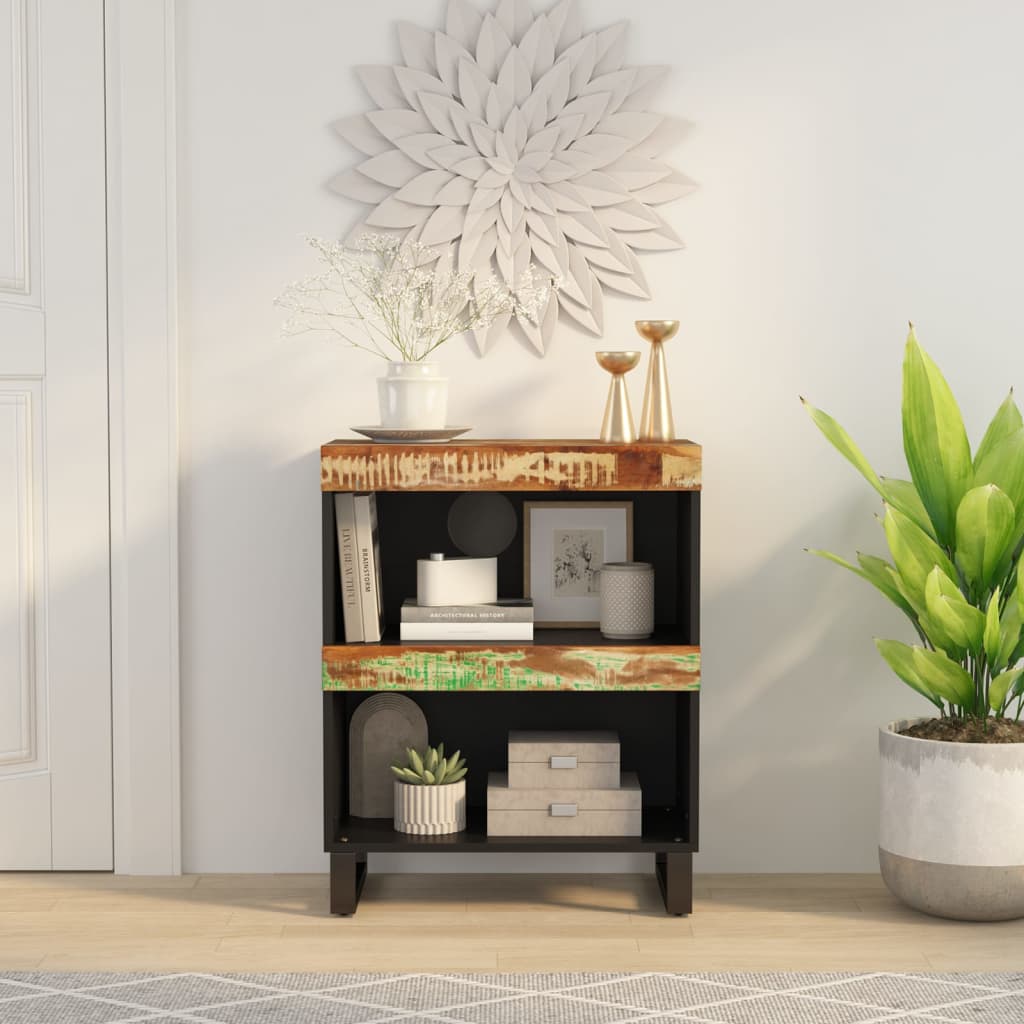Vidaxl bijzetkast 60x33x75 cm massief gerecycled hout